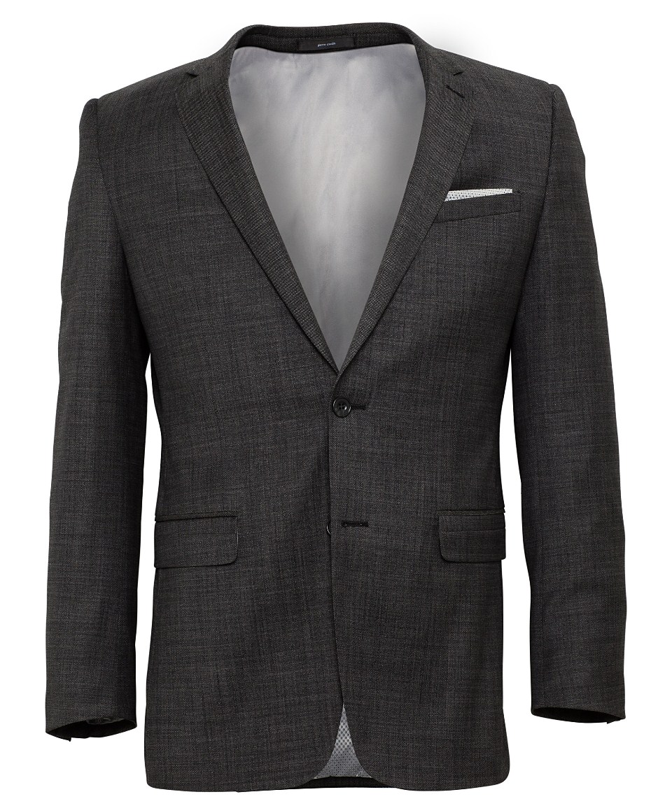 Charcoal Wool 2 Button Single Breasted Suit Jacket