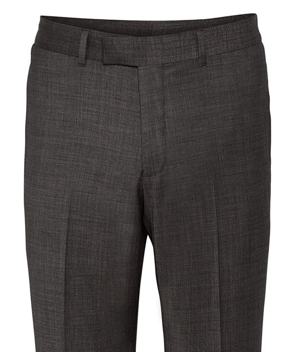 Charcoal Wool Flat Fronted Suit Pants